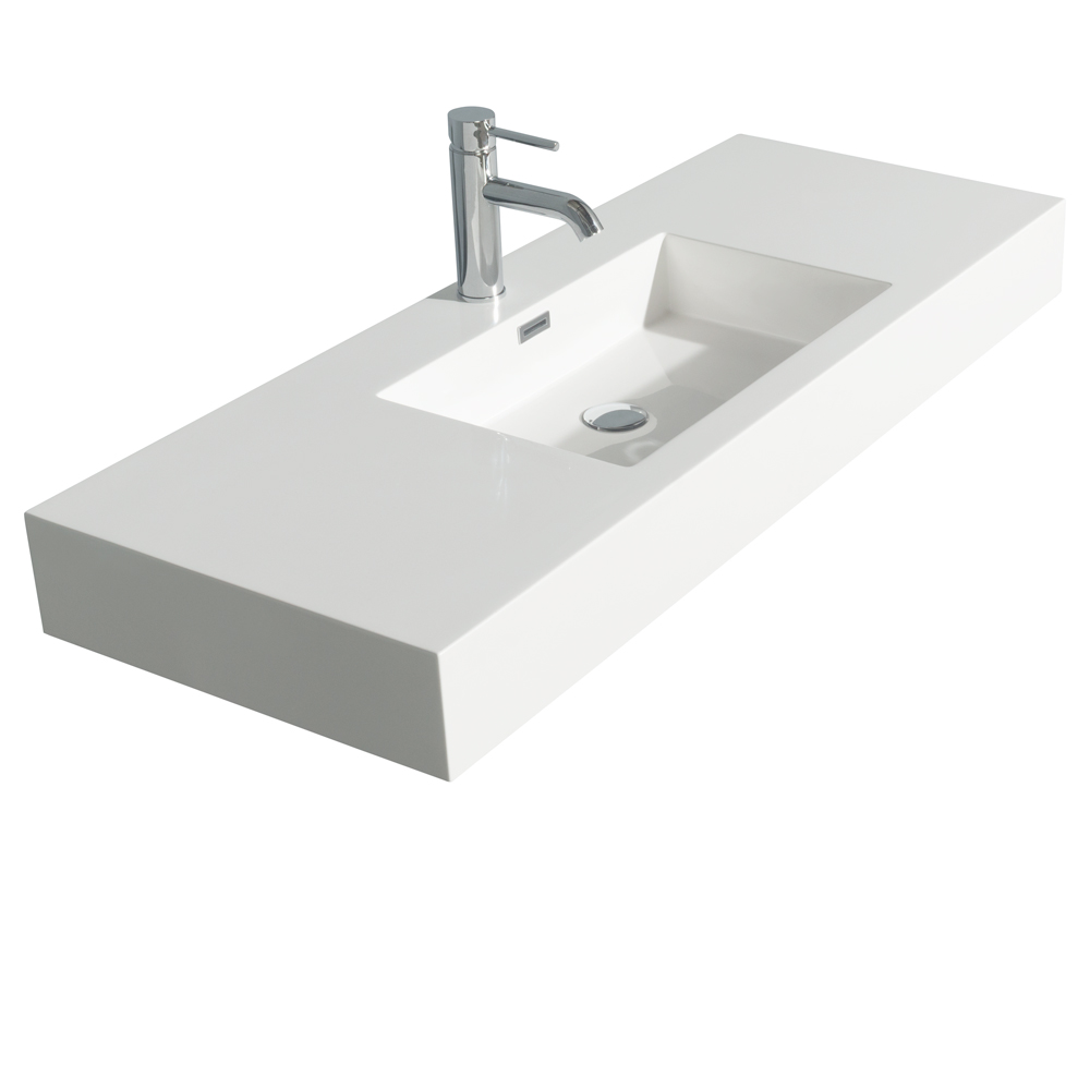 Daniella 48 inch Single Bathroom Vanity in Glossy White, Acrylic Resin ...